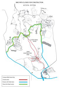 UCSC main bike path closed for construction