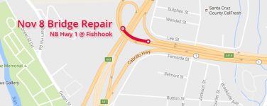 Tuesday, Nov. 8, bridge repair in Santa Cruz